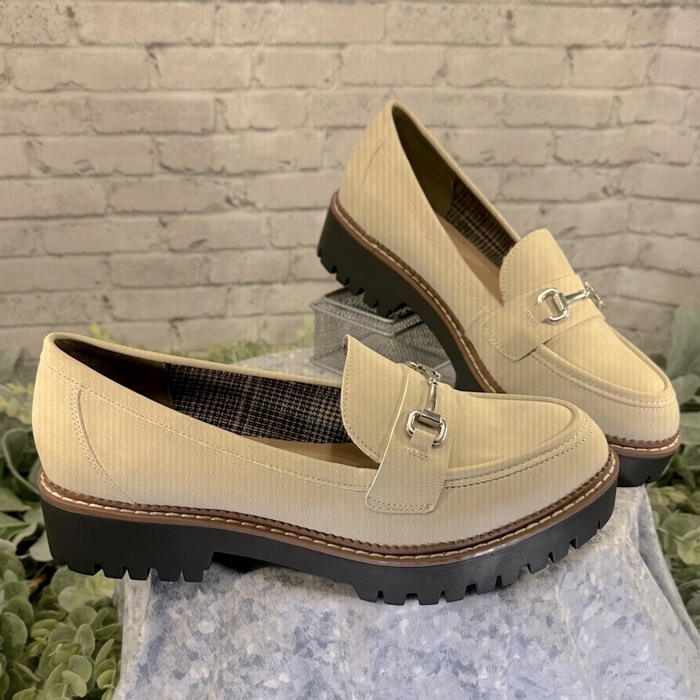 JELLY POP “Mario” Bone Smooth Vinyl Horse-bit Lug Fashion Loafers WMS 9.5M🌟NWOT